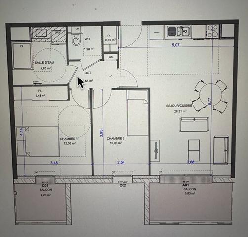 Exclusivité Appartement T3 vue Cathedrale de Chartres