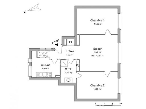 Location Appartement 3 pièces 69.86 m² - 2 RUE BONCENNE Poitiers 86000