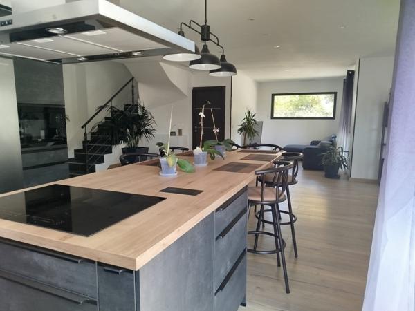 Maison toit plat avec piscine