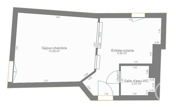 Appartement Studio à vendre  1 pièce - 23,69 m2 PARIS - 75005