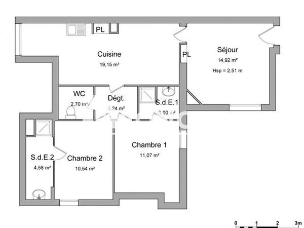 Location Appartement 3 pièces 69.2 m² - 28 RUE JULES GUESDE Clermont Ferrand 63100