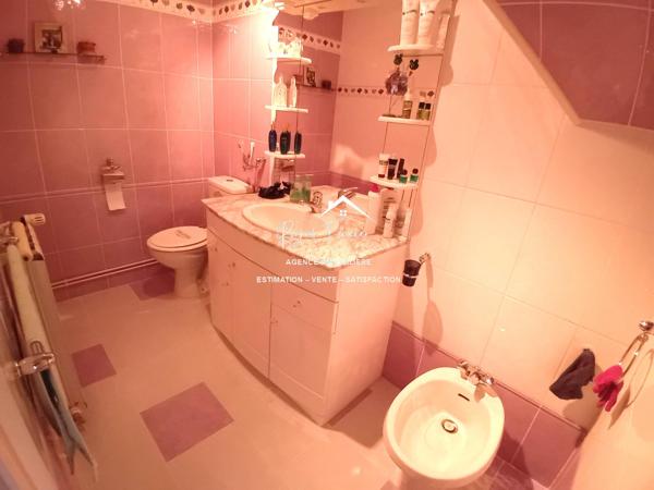 Vue sur le terrain, avec la terrasse et un préau très agréable