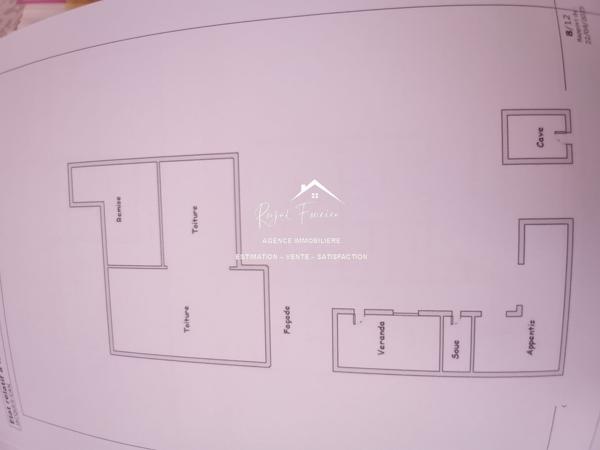 Vue sur le terrain, avec la terrasse et un préau très agréable