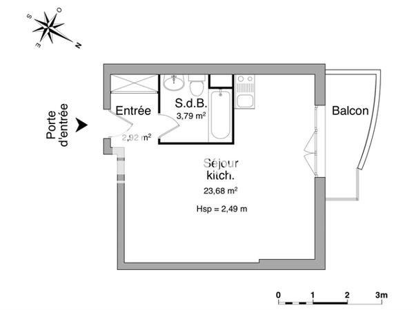 Location Studio 30.39 m² - 192 - 194 BOULEVARD DE LA PAIX Pau 64000