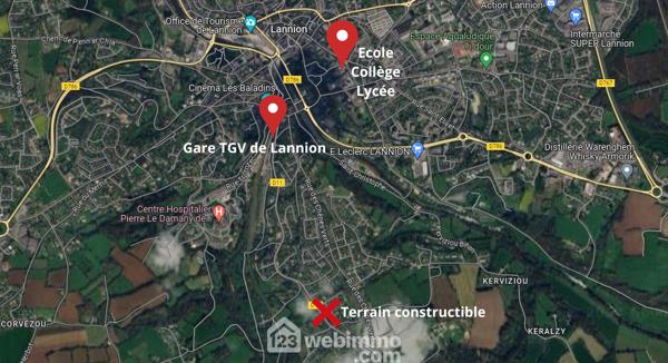 Terrain à bâtir 350 m² à Ploubezre 22300