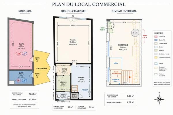 75011 PARIS - MURS COMMERCIAUX LOUES  AVEC EXTRACTION