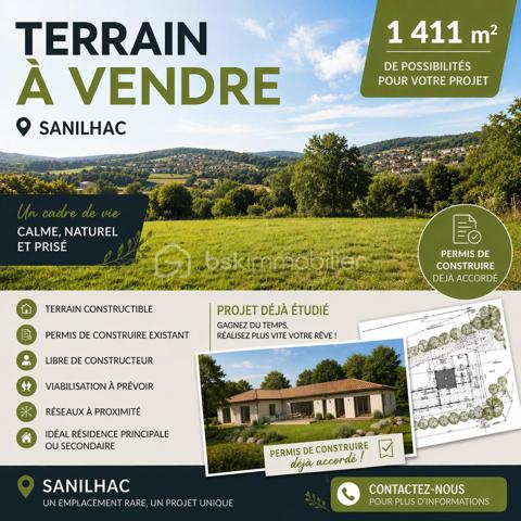 Terrain de 1 411 m²
