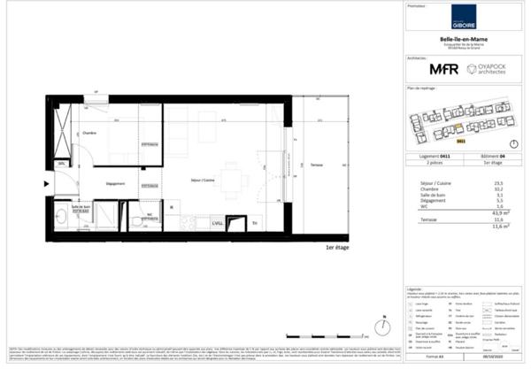 Appartement NEUF Noisy Le Grand 2 pièce(s) 43.9 m2