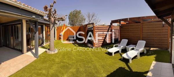 Maison de plain-pied de 67 m2 avec 3 chambres et jardin clos.