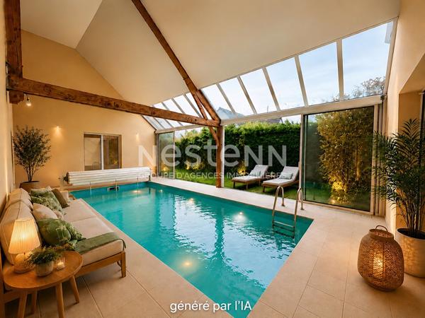 Maison contemporaine familiale 2h de Paris 5pieces piscine intérieure Montapins