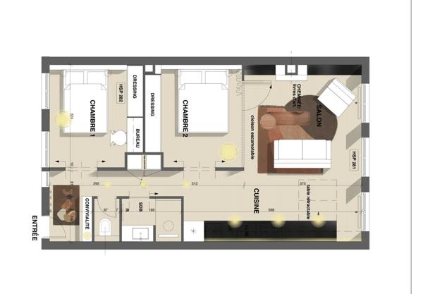 Appartement Paris 2 pièce(s) 52 m2