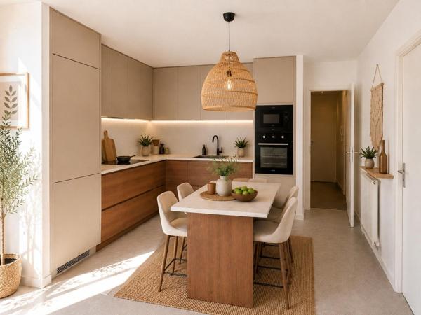 T3 57 m², 2 chambres, jardin privatif et parking