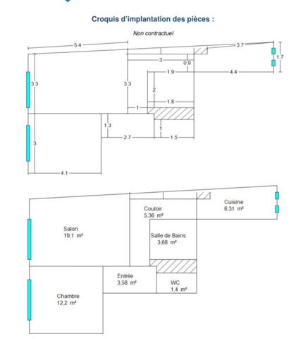 Appartement  Vue Mer Cros de Cagnes Sur Mer 2 pièce(s) 51 m²