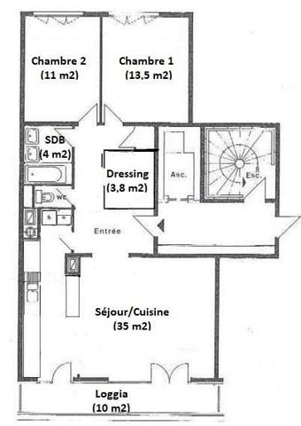 Appartement F3 à vendre  3 pièces - 79 m 2   PARIS  - 75014