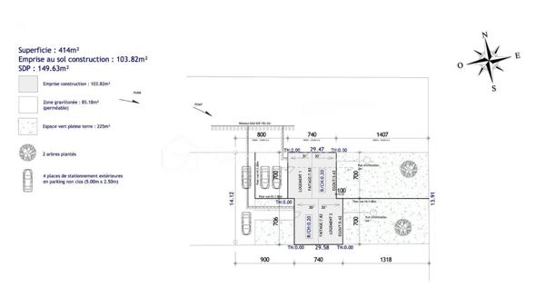 Terrain de 414 m²