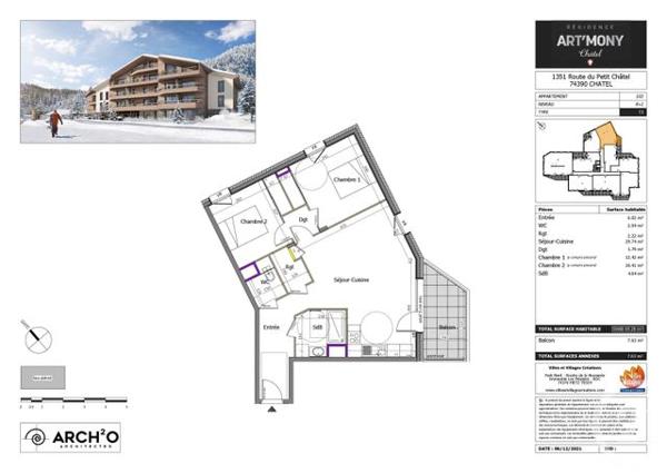 Appartement T3 à vendre  3 pièces - 69,29 m2 CHATEL - 74