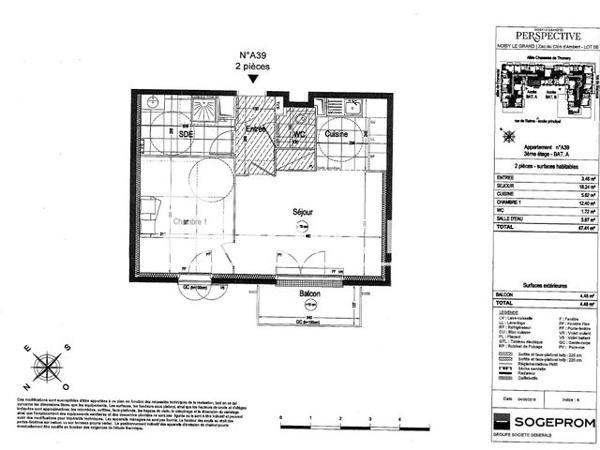 Location Appartement 2 pièces 47.41 m² - 9 RUE DE REIMS Noisy Le Grand 93160