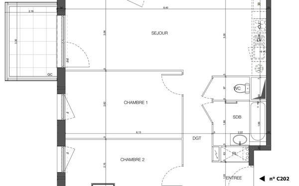 Appartement à vendre    3 pièces • 64,50 m2 Bischheim