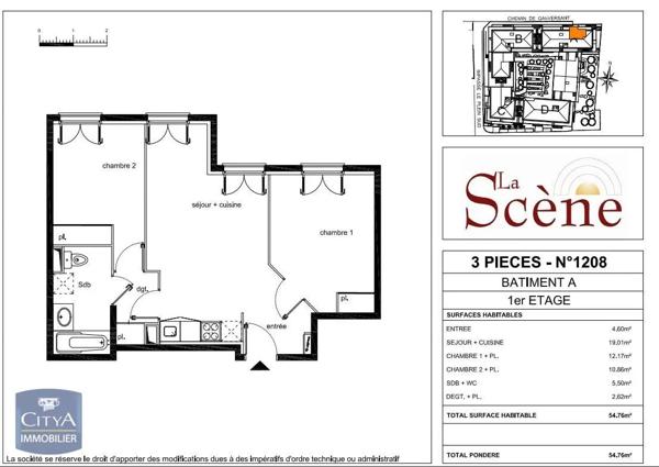 Appartement à louer 3 pièces 54.76m² La Seyne-sur-Mer (83500)