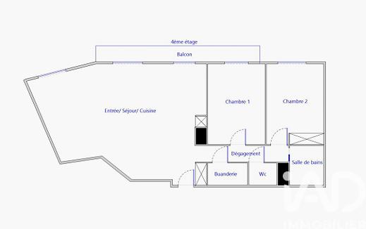 Appartement à vendre 3 pièces 59 m² Issy-les-Moulineaux