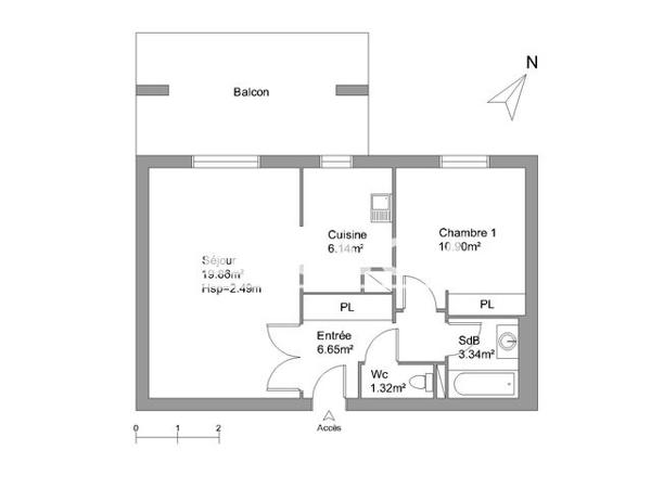 Location Appartement 2 pièces 48.21 m² - 1 - 3 - 5 RUE SOLIER Nimes 30000