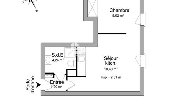 Location Studio 33.64 m² - Chartres 28000