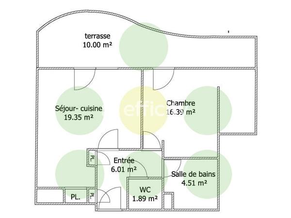 Appartement 2 pièces - 48 m²