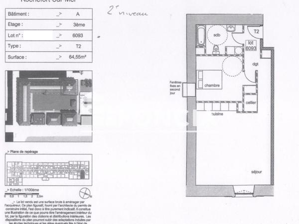Location Appartement 2 pièces 64.55 m² - 10 RUE BAZEILLES Rochefort 17300