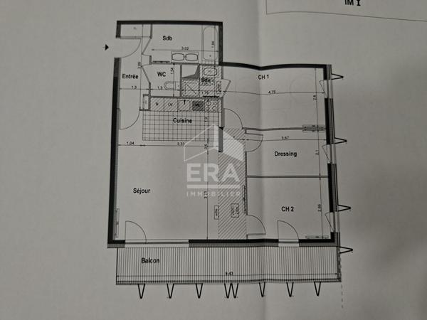 Appartement Paris 4 pièces de 77.50m2 avec balcon de 13m²