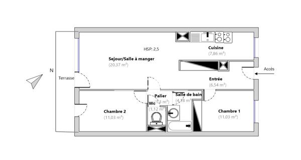 Location Appartement 3 pièces 63.43 m² - Roubaix 59100