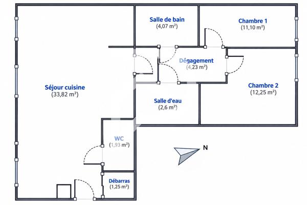 Appartement 4 pièces 77.96 m2