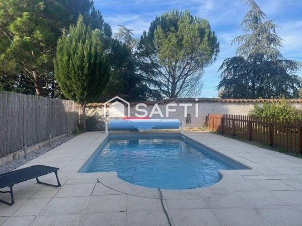 maison plan pied 110 m2 terrain 710 m2 CLOS 3 CHAMBRES PISCINE CLIMATISATION 2024 CHAUFFAGE 2024 PORTAIL ELECTRIQUE