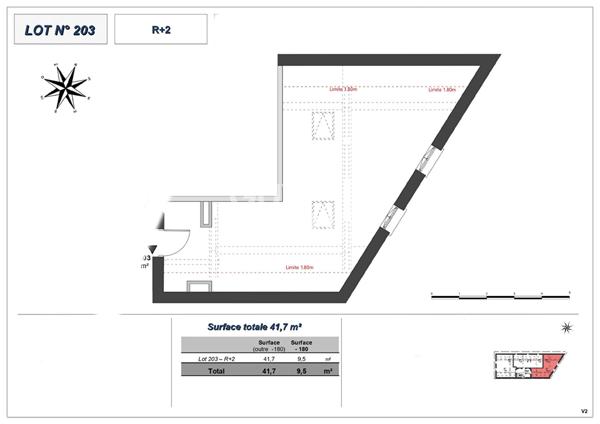 Appartement T2 bis (Plateau à aménager), Montchat Bazin, Lyon 3ème (69003)