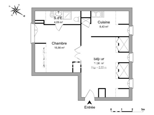 Location Appartement 2 pièces 48.06 m² - 4 AVENUE DE LA REPUBLIQUE Luisant 28600