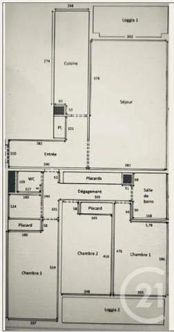 Appartement F4 à vendre  4 pièces - 90,89 m 2   PARIS  - 75015