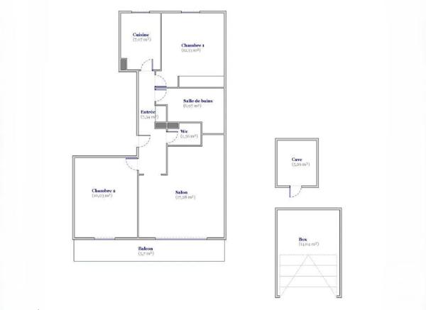 Appartement F3 à vendre  3 pièces - 62,38 m 2   COLOMBES  - 92