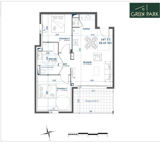Appartement (neuf) à vendre 3 pièces 58 m² Toulon