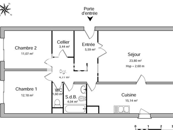 Location Appartement 3 pièces 81.63 m² - 94 RUE DES STATIONS Lille 59800