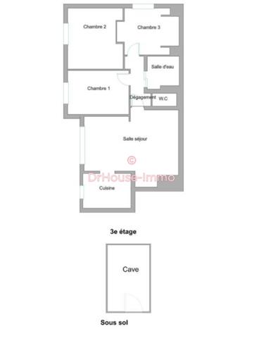 Appartement à vendre 4 pièces de 68 m²