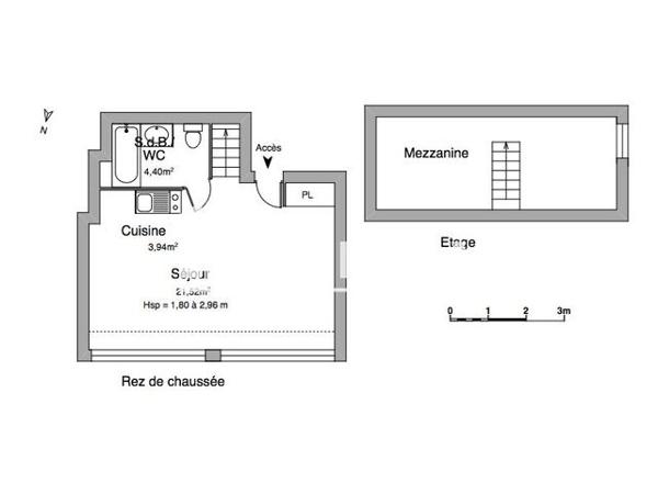 Location Studio 29.86 m² - 32 RUE SAINT NICOLAS Bordeaux 33000