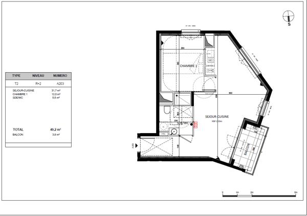 Appartement 2 pièces - 51 m²