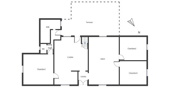 Maison en pierre 5 chambres, terrasse, garage.