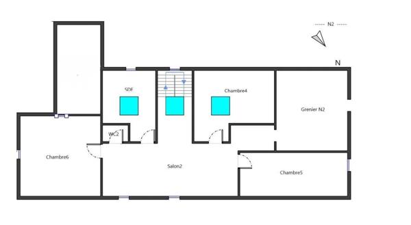 Maison en pierre 5 chambres, terrasse, garage.