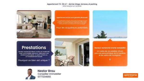 FRONTIGNAN (34) - TER 10 MIN DE MONTPELLIER - APPARTEMENT 3 PIECES 66 m² AVEC TERRASSE, PARKING, LOCAL A VÉLOS