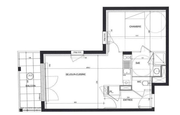 Appartement 2 pièces                                        - 44200 Nantes - Sèvre Réf : 12074