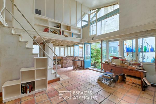 Ancien atelier avec jardin d’hiver au Square Gardette