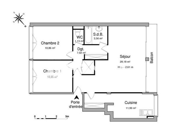 Location Appartement 3 pièces 73.69 m² - 18 AVENUE DE LA JONCHERE La Celle Saint Cloud 78170