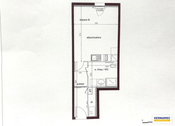 Appartement 1 pièce – 31 m² environ à Vitré (ref : 3290)