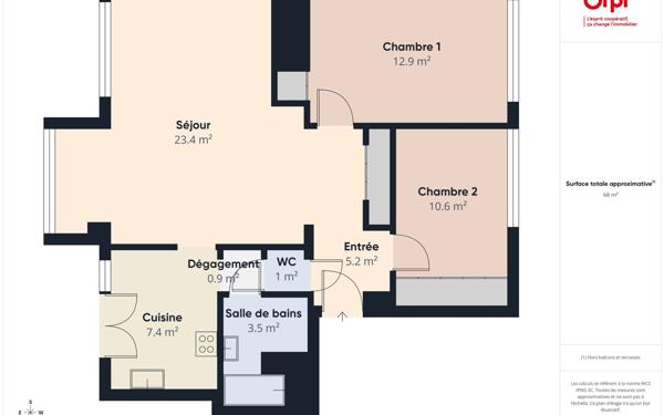 Appartement à vendre    3 pièces • 68,04 m2 Chambéry