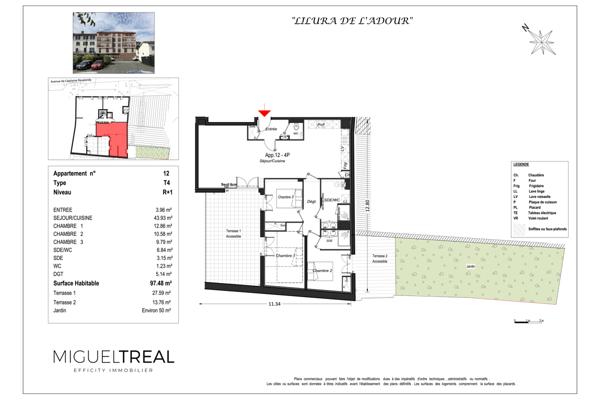 Appartement 4 pièces - 98 m²